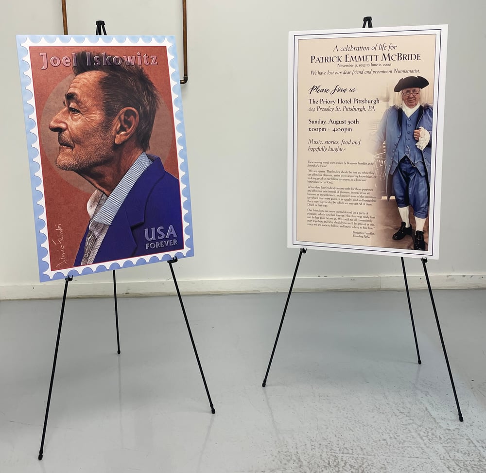 Joel and Pat placards