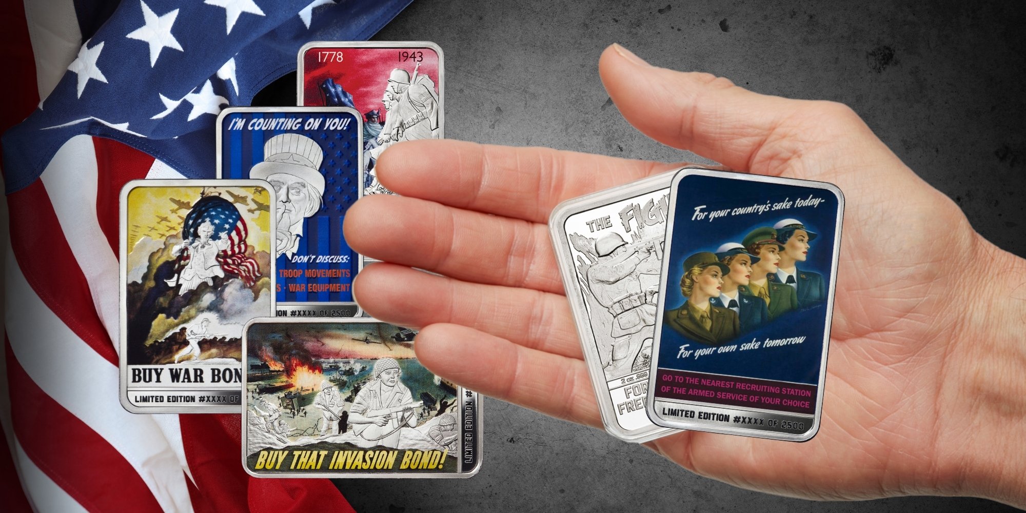 Fight for Freedom's Sake Collection - 2-ounce solid silver bars