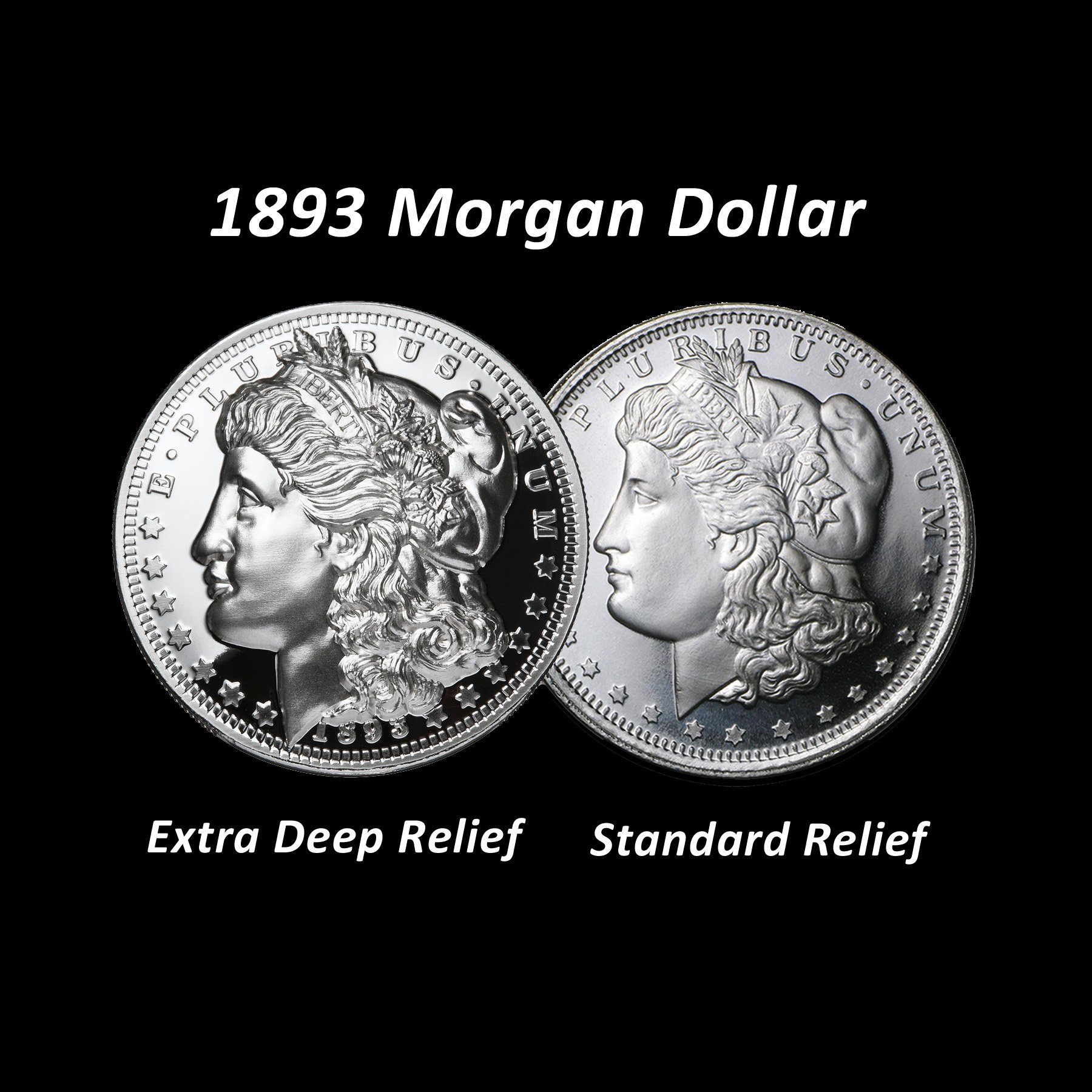 Morgan deep relief and standard relief