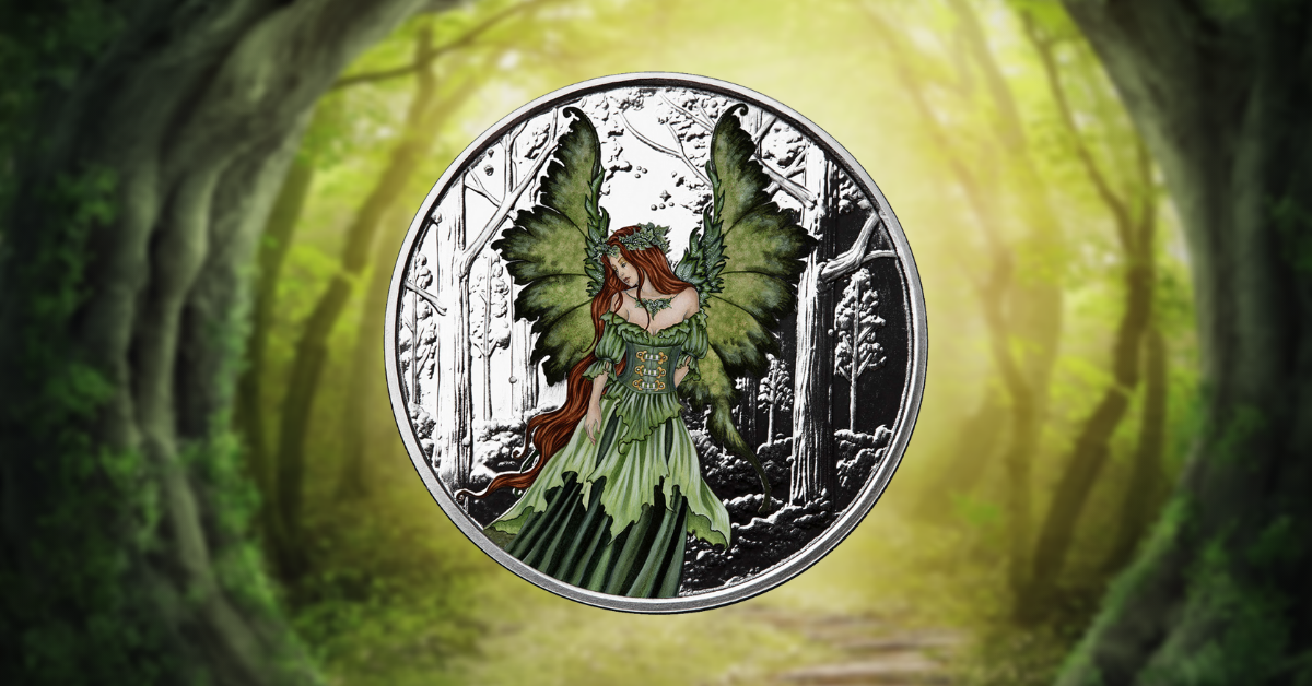 1 oz Antique Amy Brown Collection Lady Of The Forest Silver Round New w/ CoA 