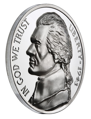 Jefferson obverse side view